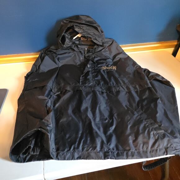 90s Y2K Motor City Casino Jacket Windbreaker Embroidered Rivers End 3XL Black - Picture 2 of 7